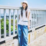  Nón Bucket MLB - [Unisex] Color Denim New York Yankee Bucket - 3AHTD025N-50CRS 