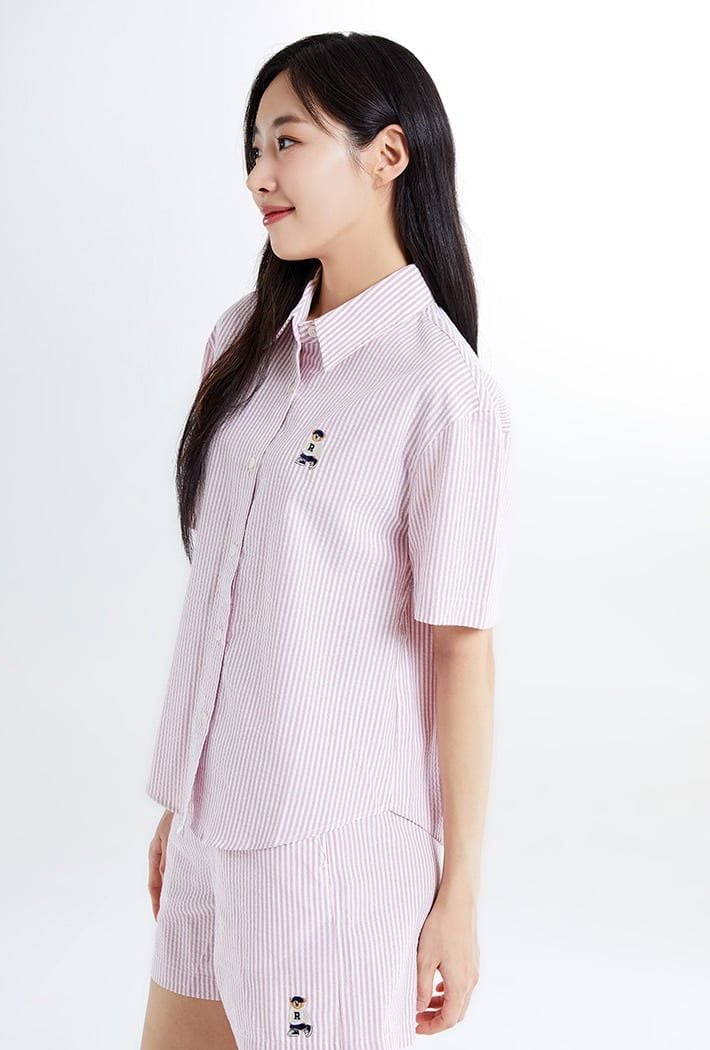  Set Áo Quần Sơ Mi WHOAU [Nữ] - (Woody) Seersucker Short Sleeve Shirt - SPYWF26G51 