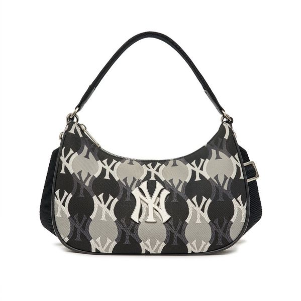  Túi MLB Korea - ARGYLE MONOGRAM TRAP HOBO BAG NEW YORK YANKEES - 3ABQS072N-50BKS 