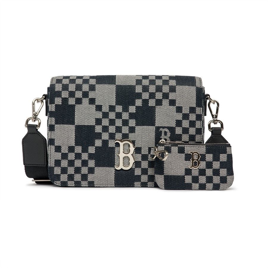  Túi MLB Korea Checker Board Jacquard Crossbody Boston - 3ACRM062N-43BKS 