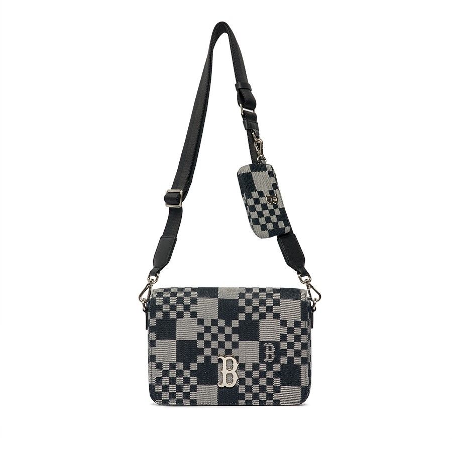  Túi MLB Korea Checker Board Jacquard Crossbody Boston - 3ACRM062N-43BKS 