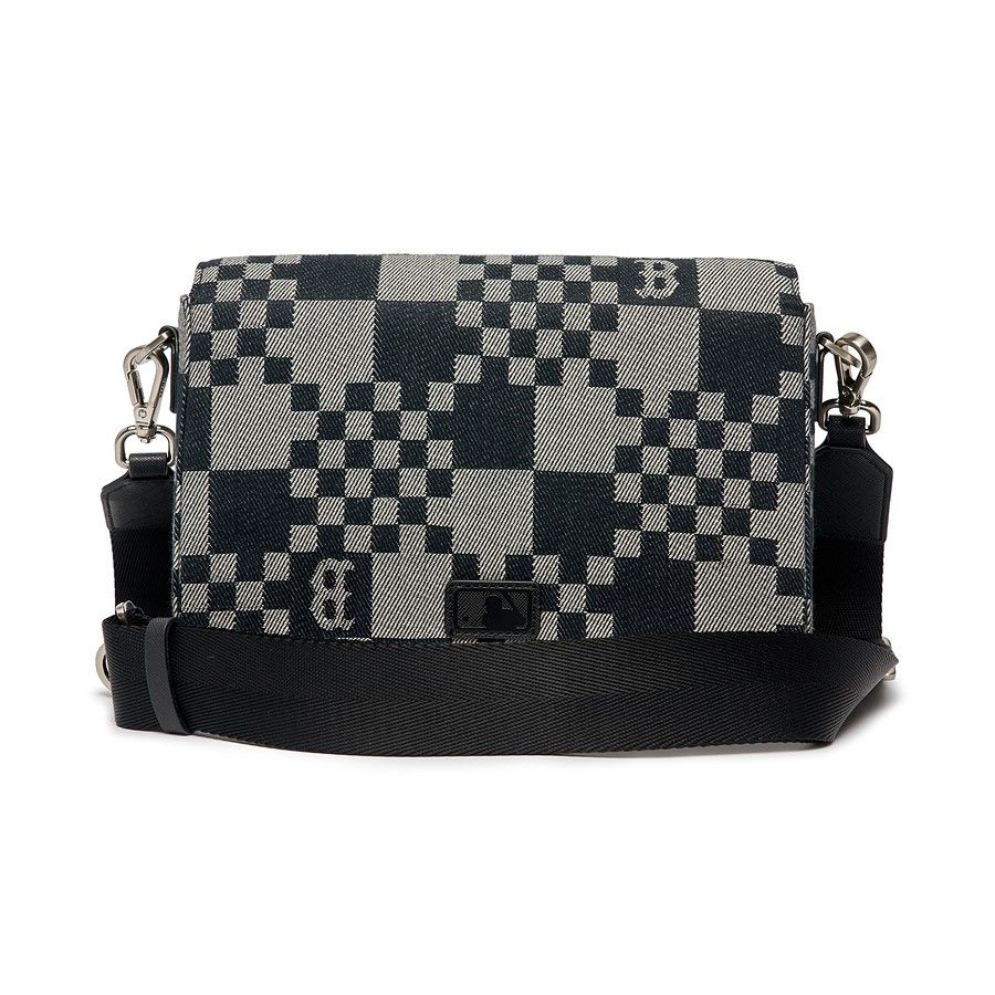  Túi MLB Korea Checker Board Jacquard Crossbody Boston - 3ACRM062N-43BKS 