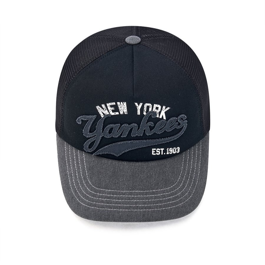 ■MLB Korea■ Varsity Vintage Sun Cap NY DCream 3ASCV0153-50 Nón MLB Korea - Varsity Vintage Mesh Cap NY Yankees