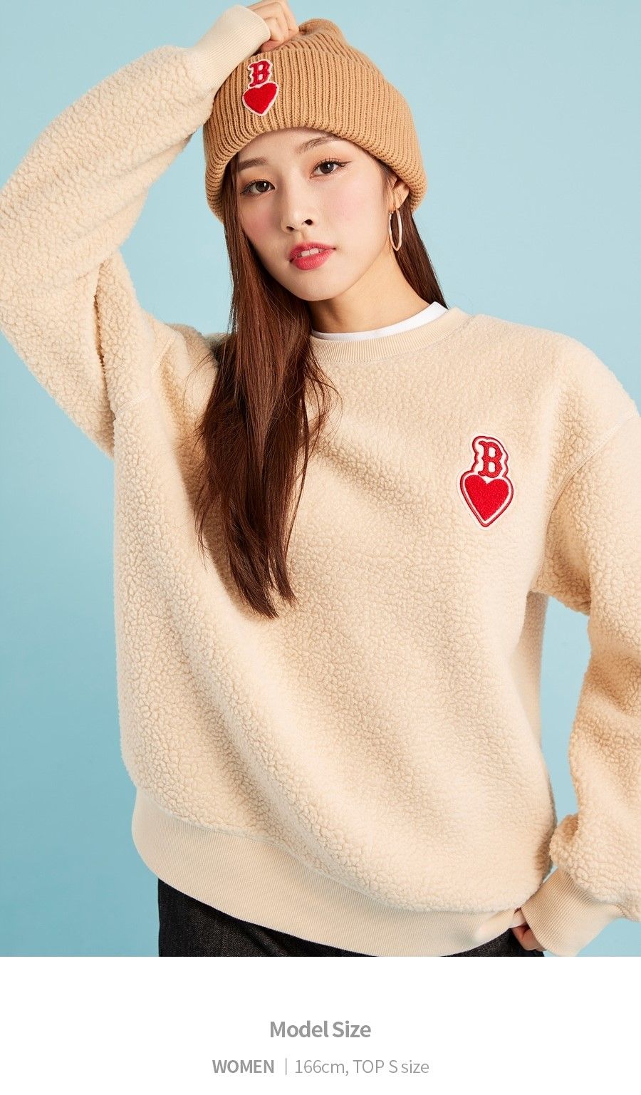 Áo Sweater MLB Heart Fleece Over Sweat Boston Redsox