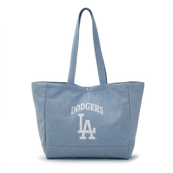 Túi Tote MLB Korea - Vintage Lettering Denim Shopper Bag LA Dodgers - 3AORV025N-07SBL