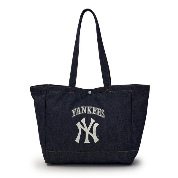 Túi Tote MLB Korea - Vintage Lettering Denim Shopper Bag NY Yankees - 3AORV015N-50CRS