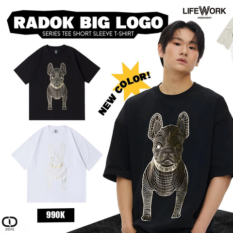 Áo thun Life Work - Gold Big Radog Short Sleeve White T-shirt - LW225TS299