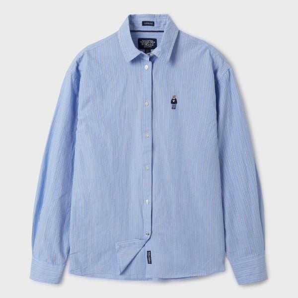  Áo Sơ Mi WHOAU [Unisex] - Steve Loose Fit Striped Shirts - WHYSF2301F 