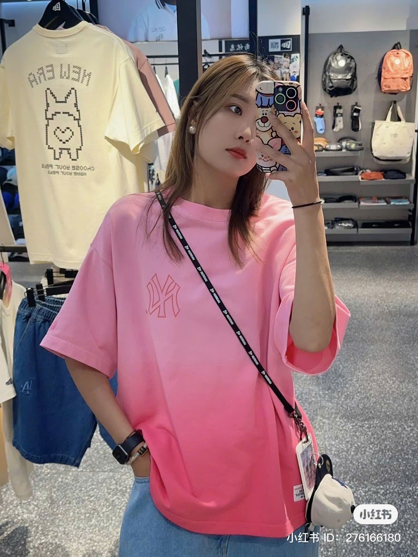  Áo Thun New Era - [Unisex] New York Yankees Jersey T-Shirt Pink - 14341296 