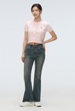  Áo Thun Len SPAO [Nữ] - Woody Cable Crop Cardigan Pink - SPCKF24G51 