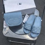  Dép MLB Korea - Mounder Denim Monogram Slide NY Yankees - 3ALPSDM53-50BLS 