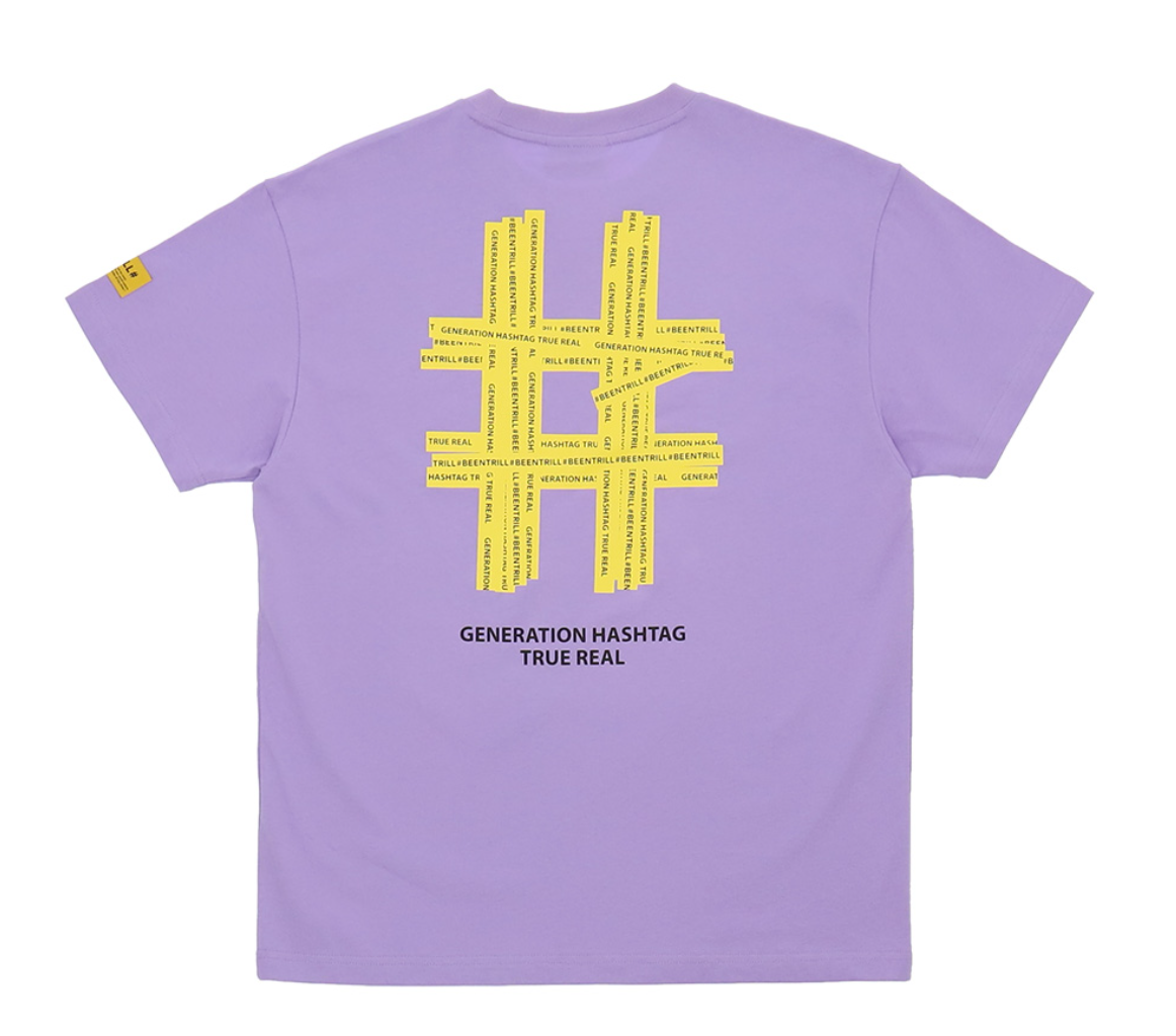  Áo Thun BEENTRILL - TAPING Bighashtag short-sleeved T-shirt 