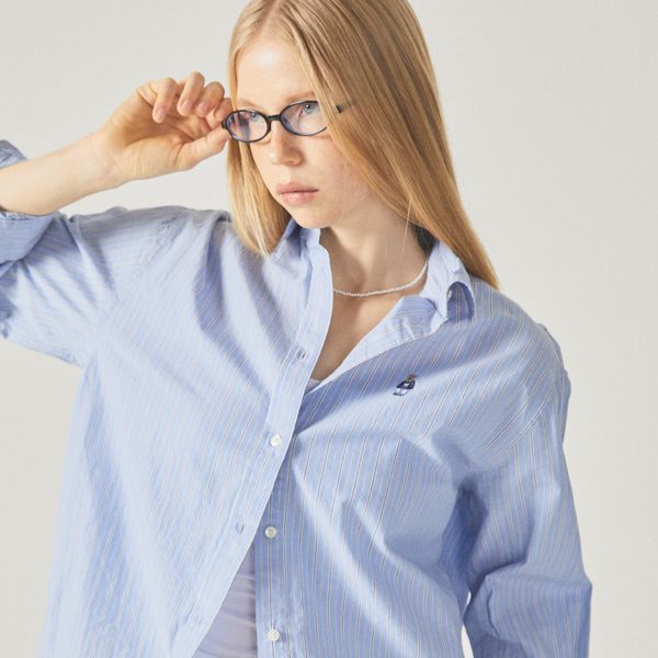  Áo Sơ Mi WHOAU [Unisex] - Steve Loose Fit Striped Shirts - WHYSF2301F 