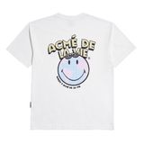  Áo thun - Acmé de la vie X Smiley® - GLOBE ARTWORK SHORT SLEEVE T-SHIRT WHITE 