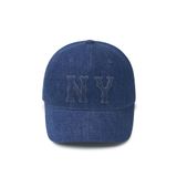  Nón MLB Korea - Embo Logo Denim Structured Ball Cap NY Yankees - 3ACPDM04N-50INS 