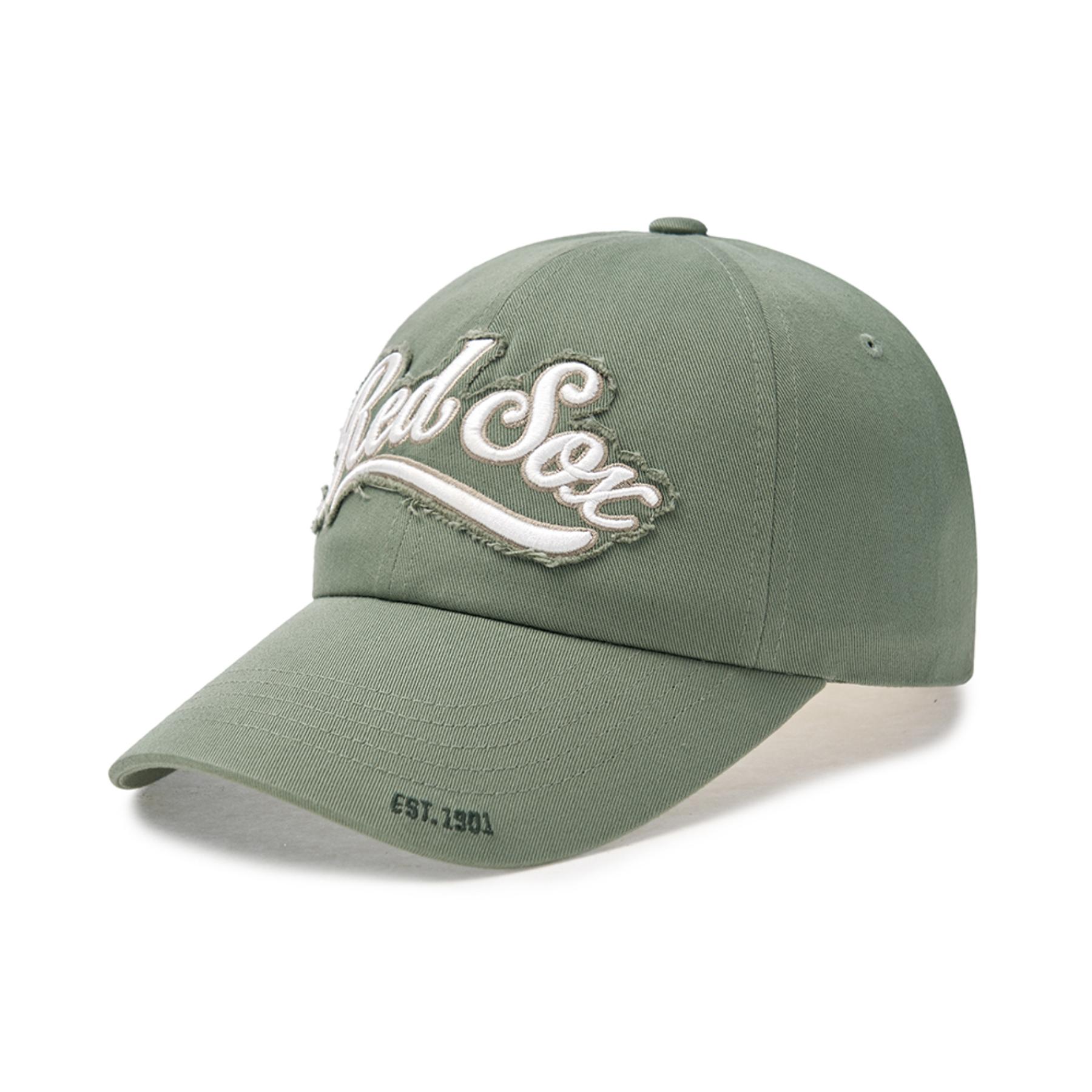☆MLB Korea☆ Varsity Culsive Lettering Woven Man to Man BOS MLB NY Yankees Varsity Lettering Unstructured Ball Cap Black