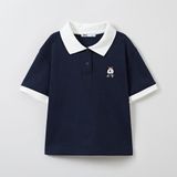  Áo Polo SPAO [Nữ] - Woody Soft Cotton Crop Carat Navy - SPHWE24G51 