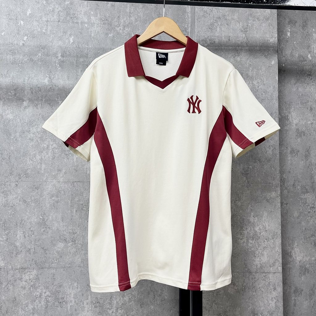  Áo Thun Polo New Era - [Unisex] NY Logo Hip Line T-Shirt Cream/Red - 14113663 