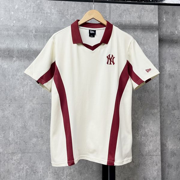  Áo Thun Polo New Era - [Unisex] NY Logo Hip Line T-Shirt Cream/Red - 14113663 