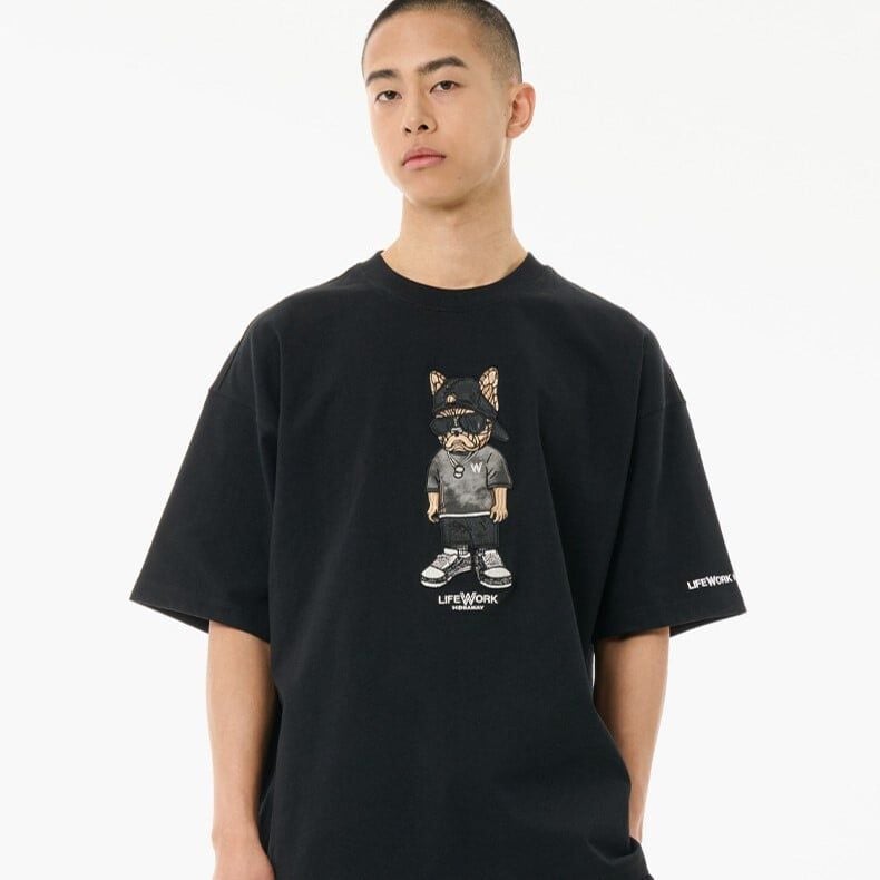  Áo Thun LifeWork - [Unisex] Snap Hipdog Short Sleeve T-Shirt Black - LW252TS106 