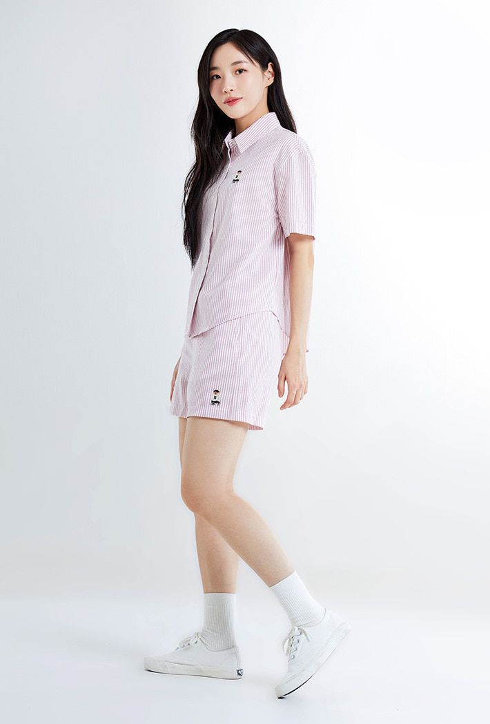  Set Áo Quần Sơ Mi WHOAU [Nữ] - (Woody) Seersucker Short Sleeve Shirt - SPYWF26G51 