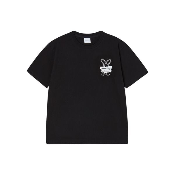 Áo thun ADLV - Acmé de la vie Newspaper Rabbit Short Sleeve T-shirt Black