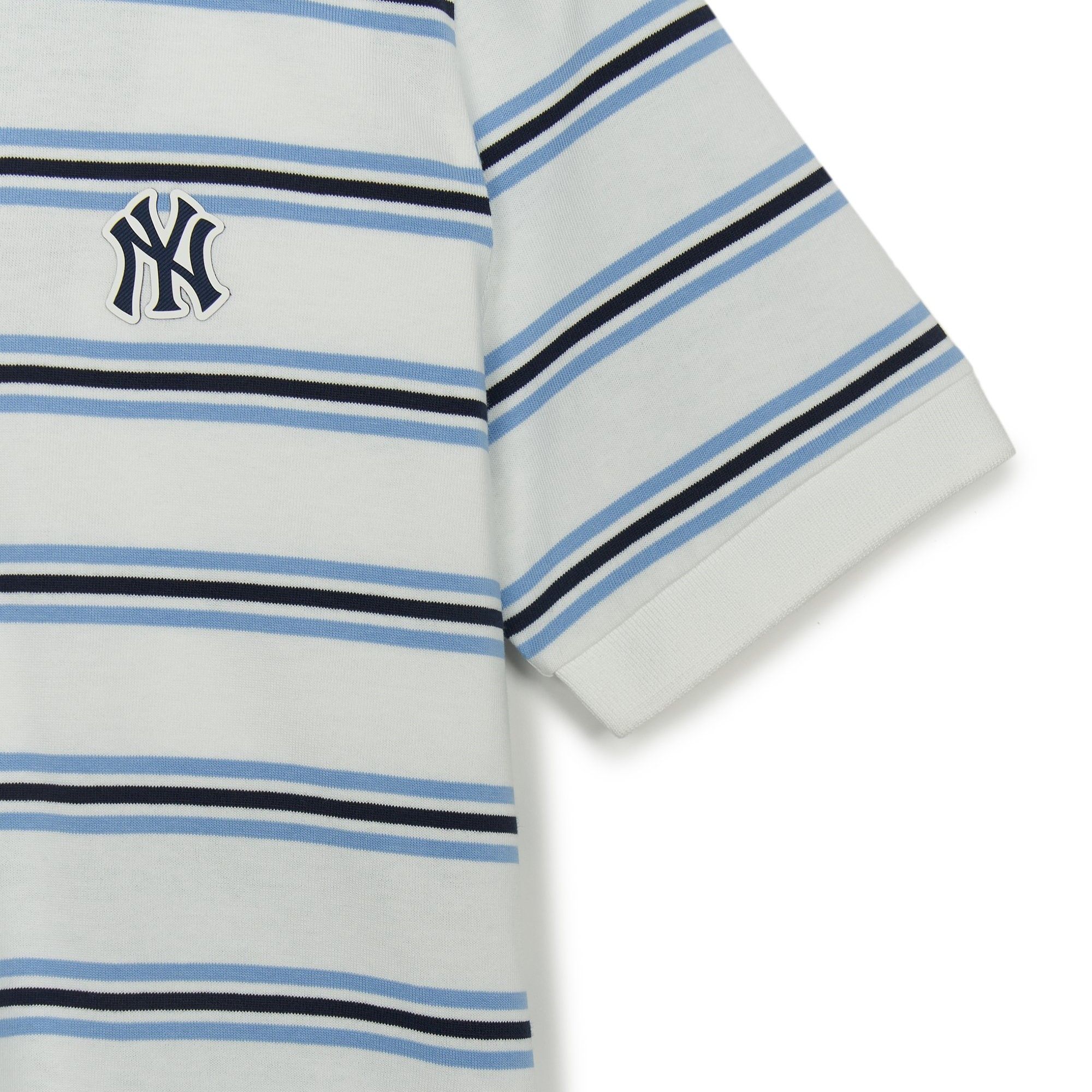  Áo Polo MLB [Nữ] Varsity Stripe Crop Collar T-Shirt NY Yankees - 3FPQV0253-50IVS 
