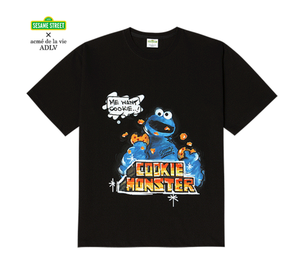 Áo ADLV Sesame Graffiti Cookie Monster T-Shirt Chính Hãng Hàn Quốc
