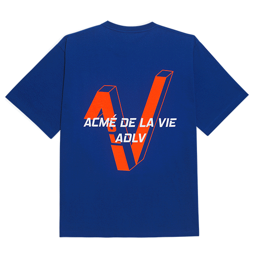  Áo thun - Acmé de la vie - ADLV V SYMBOL LOGO SHORT SLEEVE T-SHIRT BLUE 