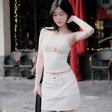  Áo hai Dây Badblood [Nữ] - Beyond Soft Cami White - w-tnk24-067 