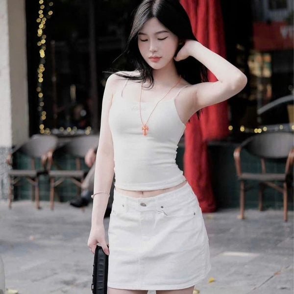 Áo hai Dây Badblood [Nữ] - Beyond Soft Cami White - w-tnk24-067