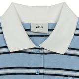  Áo Polo MLB [Nữ] Varsity Stripe Crop Collar T-Shirt NY Yankees - 3FPQV0253-07SBL 