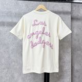  Áo Thun New Era - [Unisex] Los Angles Dodgers Pinl Logo Cream T-Shirt - 15488792 