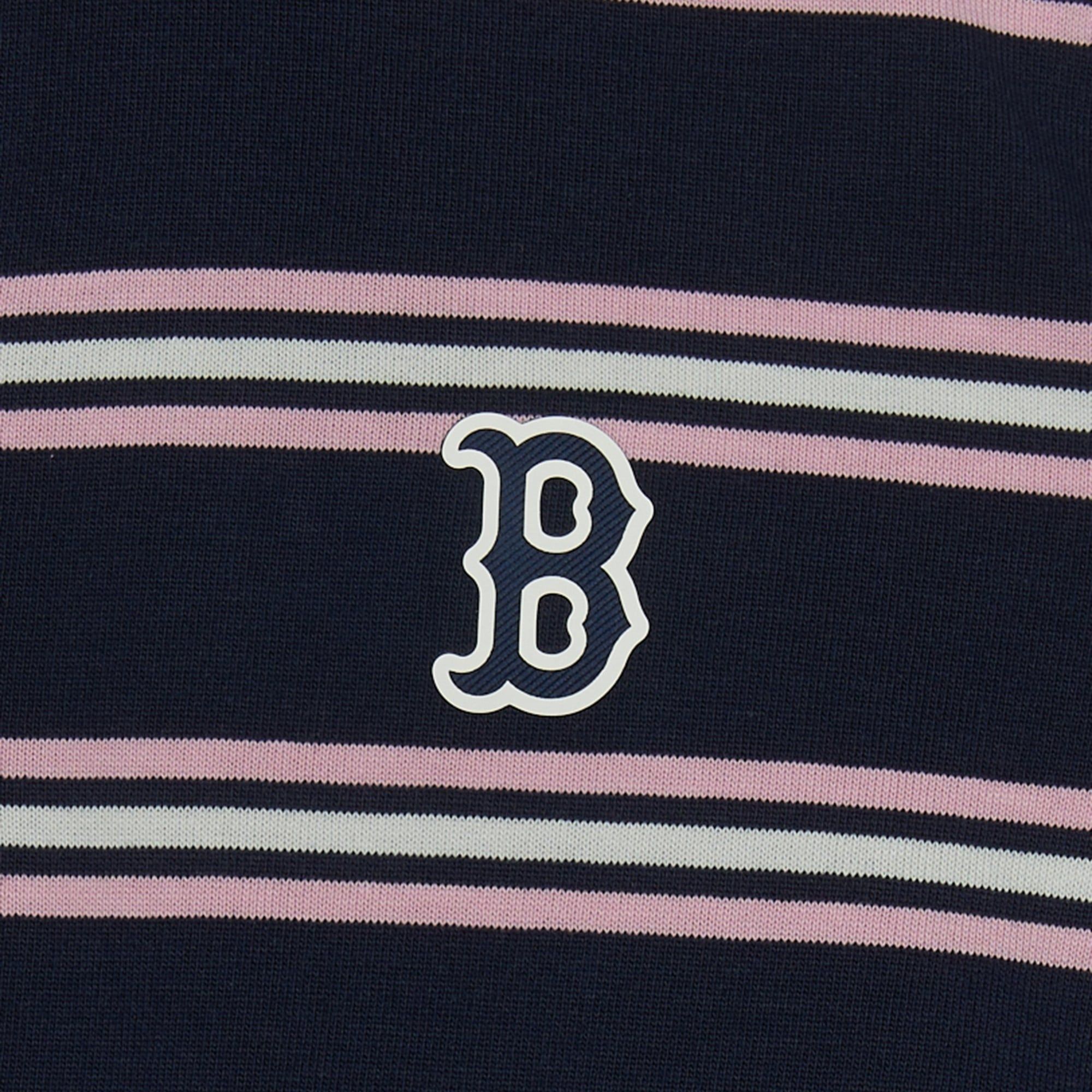  Áo Polo MLB [Nữ] Varsity Stripe Crop Collar T-Shirt NY Yankees - 3FPQV0253-43NYS 