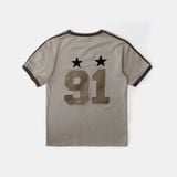  Áo Thun [Unisex] Badblood - [w-tee25-106] Vintage Club Jersey Ringer T-Shirt Tan 