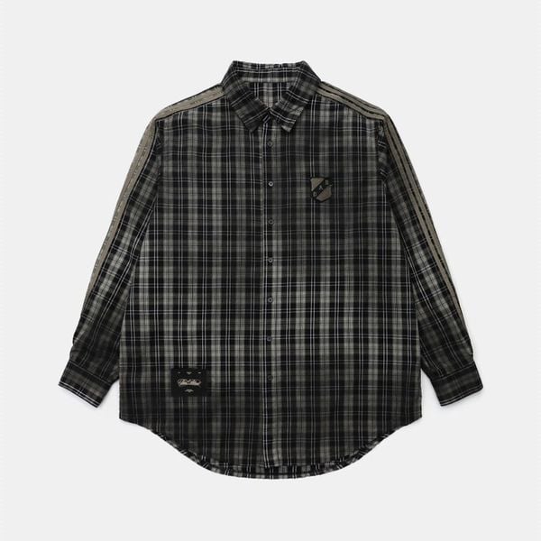  Áo Sơ Mi [Unisex] Badblood - Vintage Billy Check Shirt Large Fit Brown - w-tee25-026 