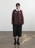  Áo Sweater [Unisex] Badblood - Classic Logo Stripe Rugby Shirt Burgundy - w-sht24-019 