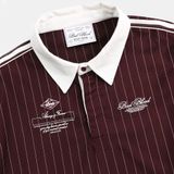  Áo Sweater [Unisex] Badblood - Classic Logo Stripe Rugby Shirt Burgundy - w-sht24-019 