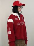  Áo Sweater [Unisex] Badblood - Saint Blood Rugby Shirt Red - w-sweatshirt24-011 