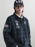  Áo Sweater [Unisex] Badblood - Classic Check Rugby Shirt Green - w-sweatshirt24-014 
