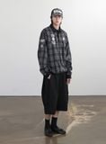  Áo Sweater [Unisex] Badblood - Classic Check Rugby Shirt Black - w-sweatshirt24-015 