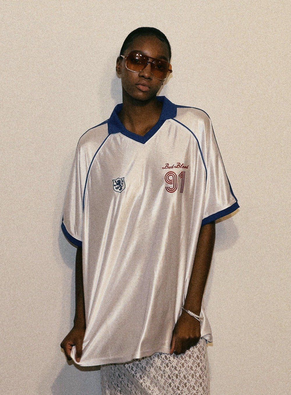 Áo Thun Jersey Badblood - 91 Soccer Shirt White - w-tee24