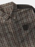  Áo Sơ Mi [Unisex] Badblood - Vintage Billy Check Shirt Large Fit Brown - w-tee25-025 