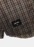  Áo Sơ Mi [Unisex] Badblood - Vintage Billy Check Shirt Large Fit Brown - w-tee25-025 