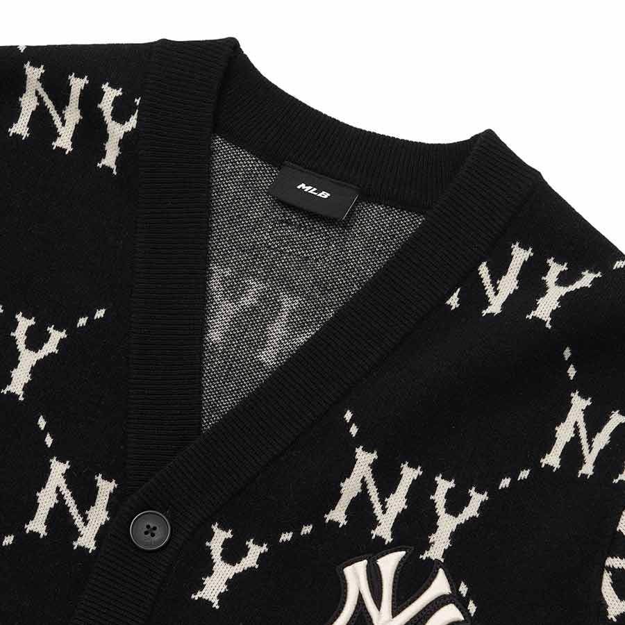  ÁO VẢI MLB MONOGRAM DIAMOND CARDIGAN NEW YORK YANKEES - 3AKCM0224-50BKS 