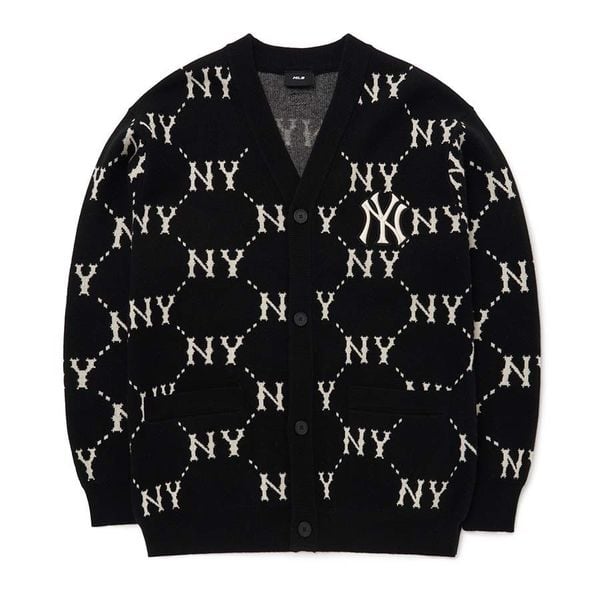  ÁO VẢI MLB MONOGRAM DIAMOND CARDIGAN NEW YORK YANKEES - 3AKCM0224-50BKS 