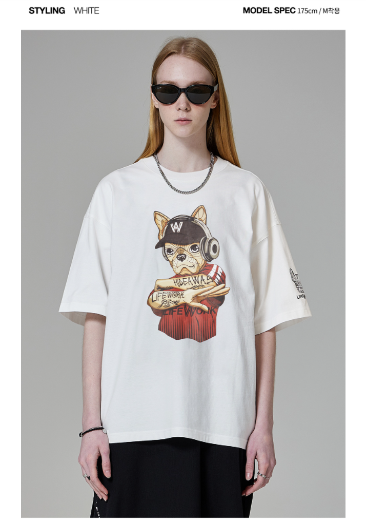  Áo thun Life Work Hip Dog White Shirt 