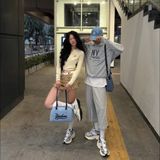  Túi Xách MLB Korea - Varsity Culsive Denim Shoulder Bag LA Dodgers Indigo - 3ABQL054N-50INS 