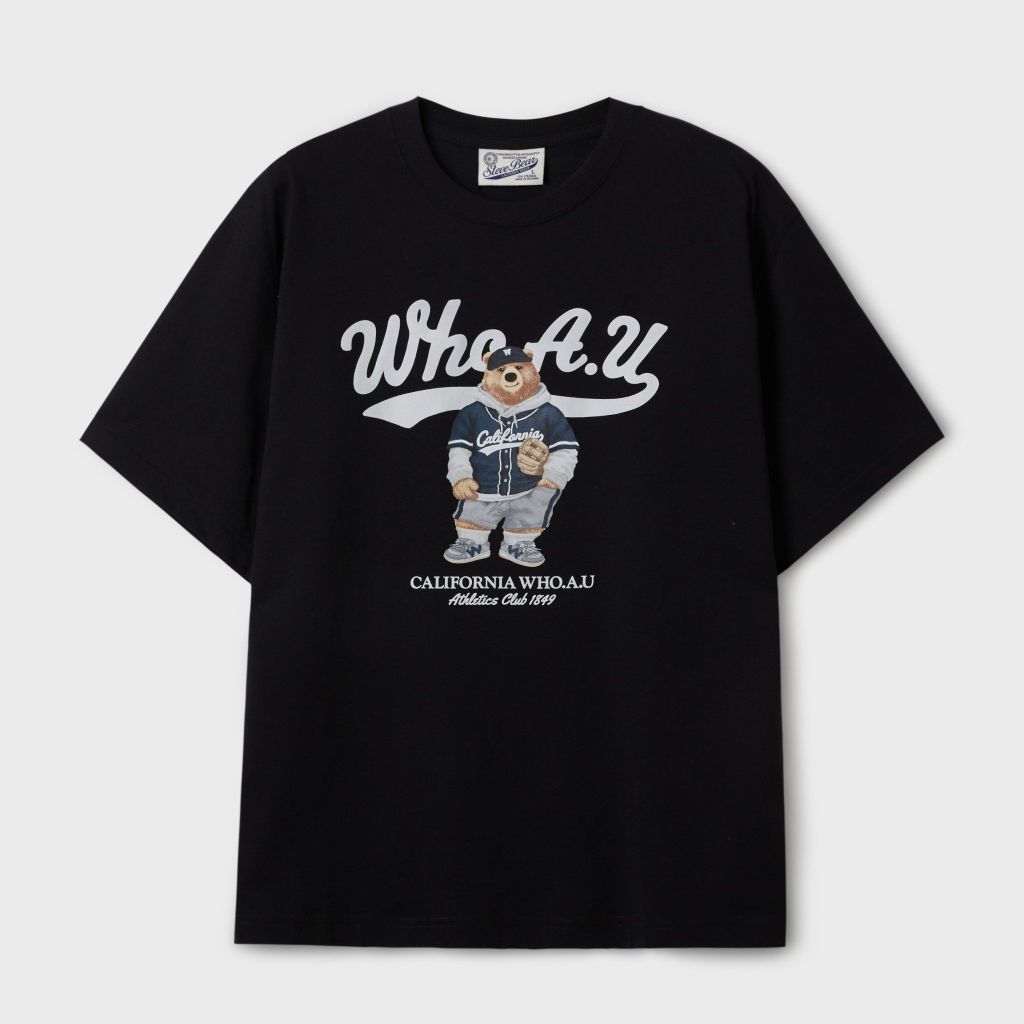  Áo Thun WHOAU (SPAO) - [Unisex] Steve Photo T-Shirt Black - WHRPF2351U 