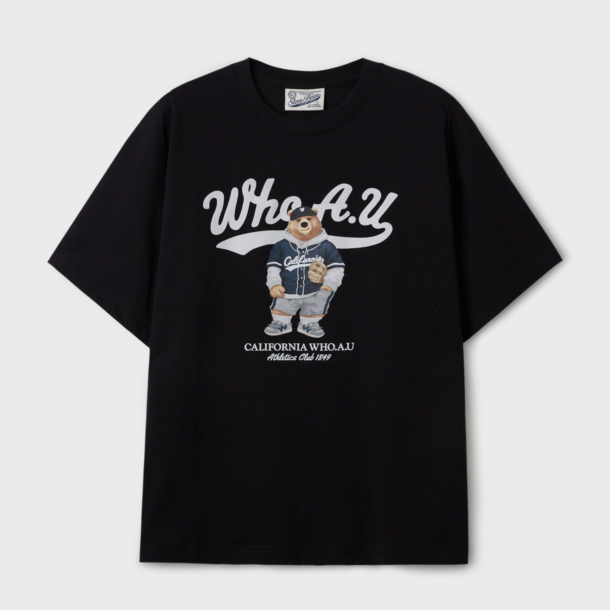  Áo Thun WHOAU (SPAO) - [Unisex] Steve Photo T-Shirt Black - WHRPF2351U 